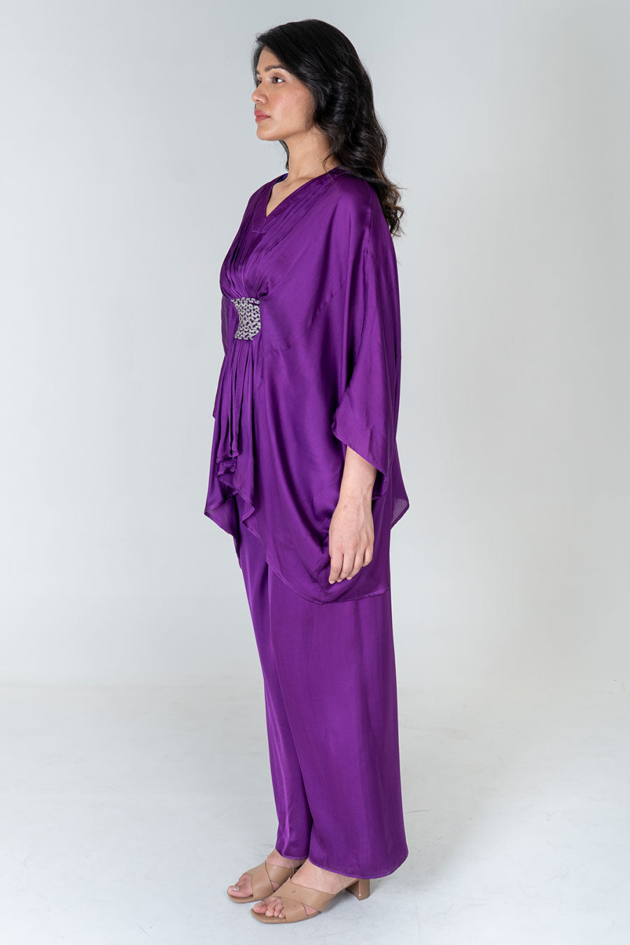 Purple Braided Kaftan Co-Ord Set