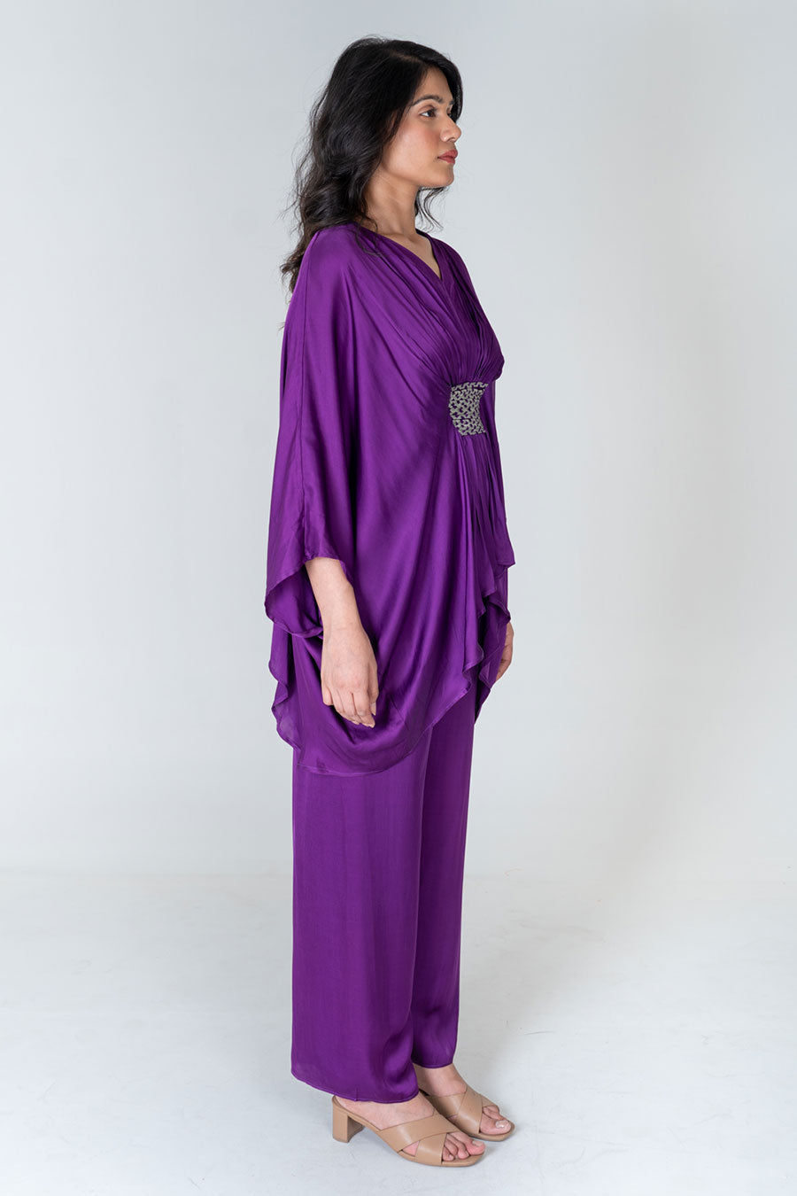 Purple Braided Kaftan Co-Ord Set
