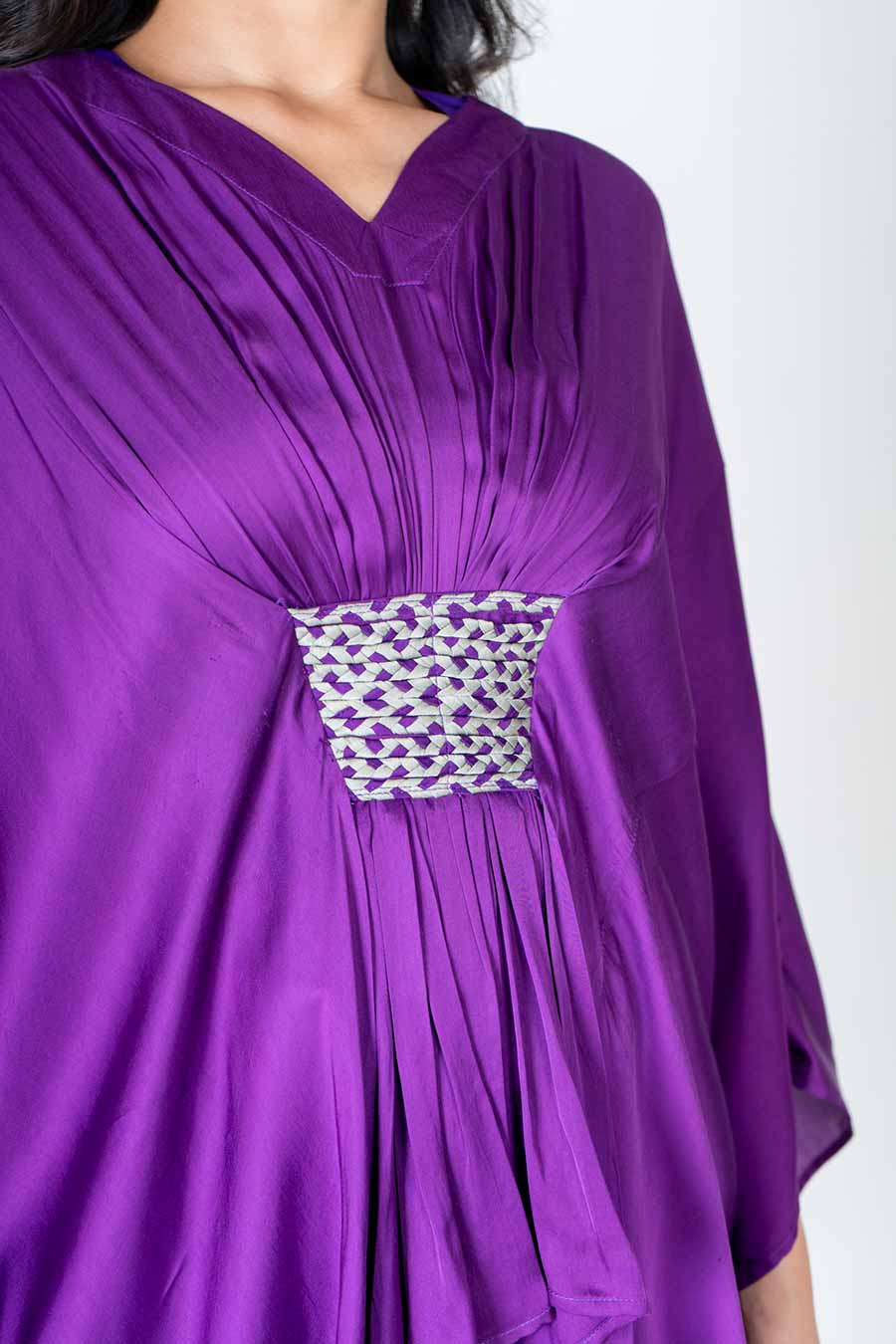 Purple Braided Kaftan Co-Ord Set