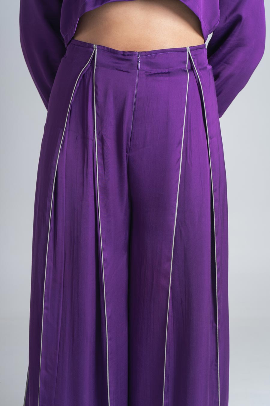 Purple Crop Top & Pant Co-Ord Set