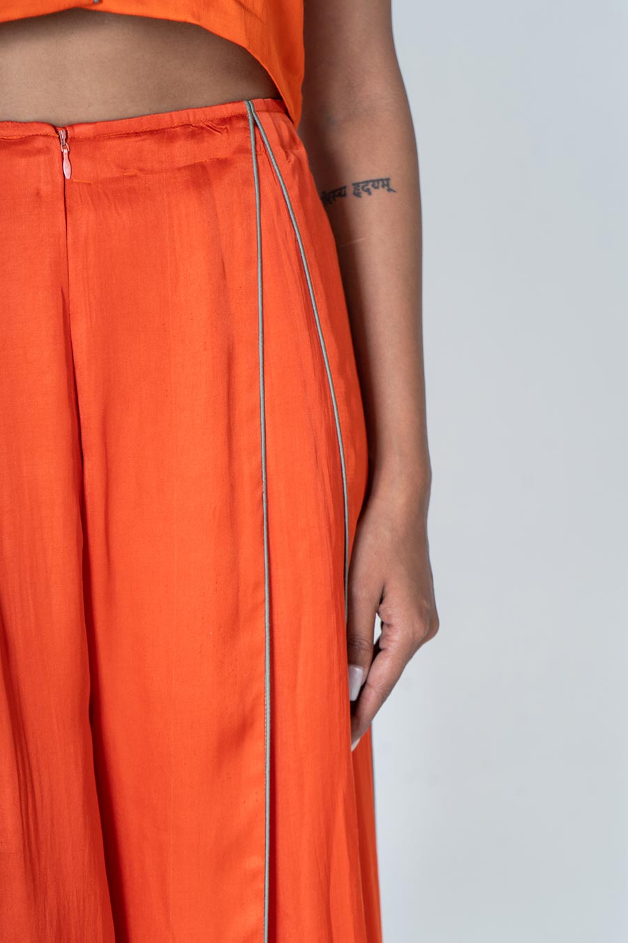 Orange Waistcoat Top & Pant Co-Ord Set