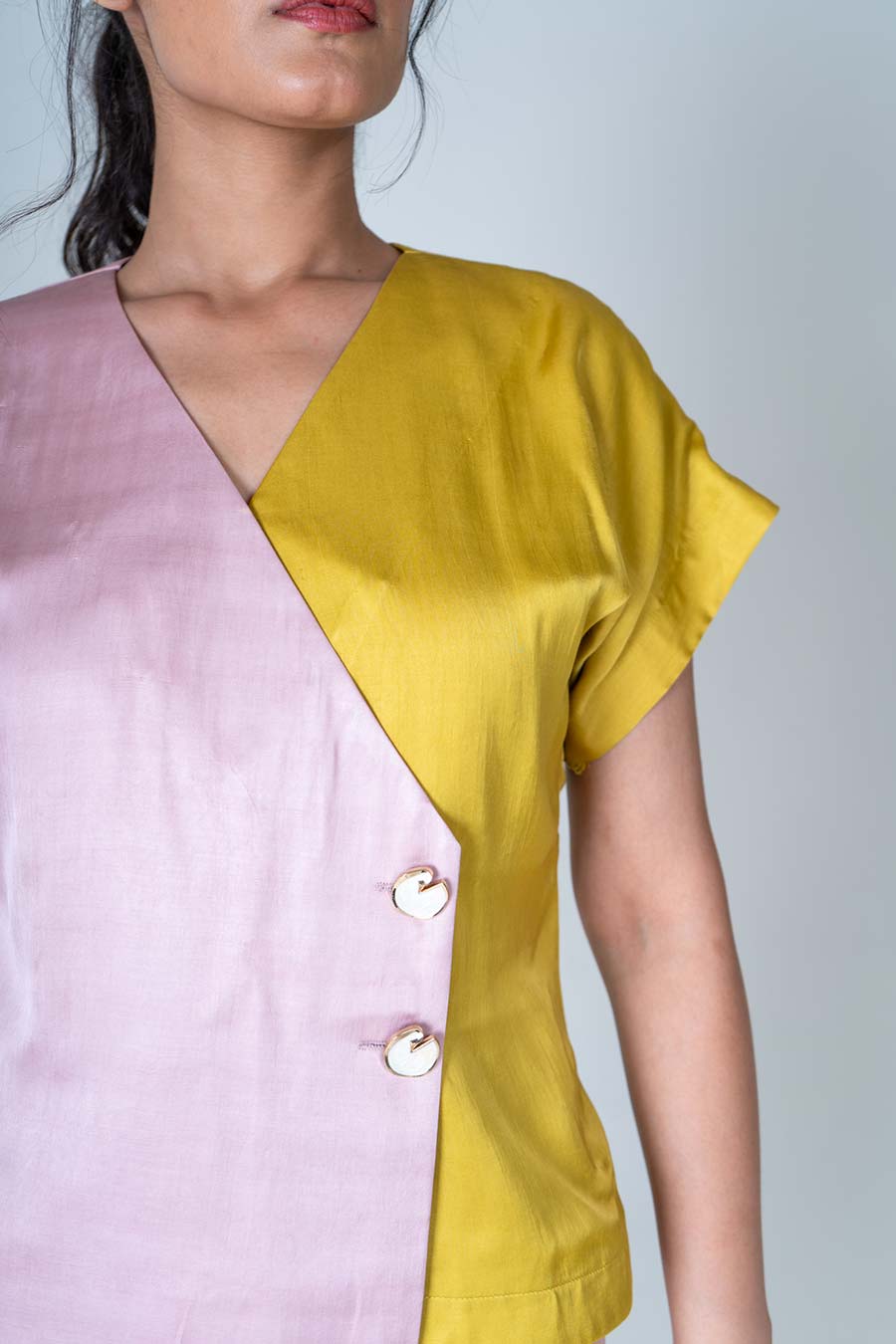 Pink-Yellow Shirt & Shorts Co-Ord Set