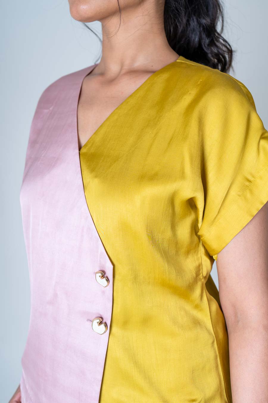 Pink-Yellow Shirt & Shorts Co-Ord Set