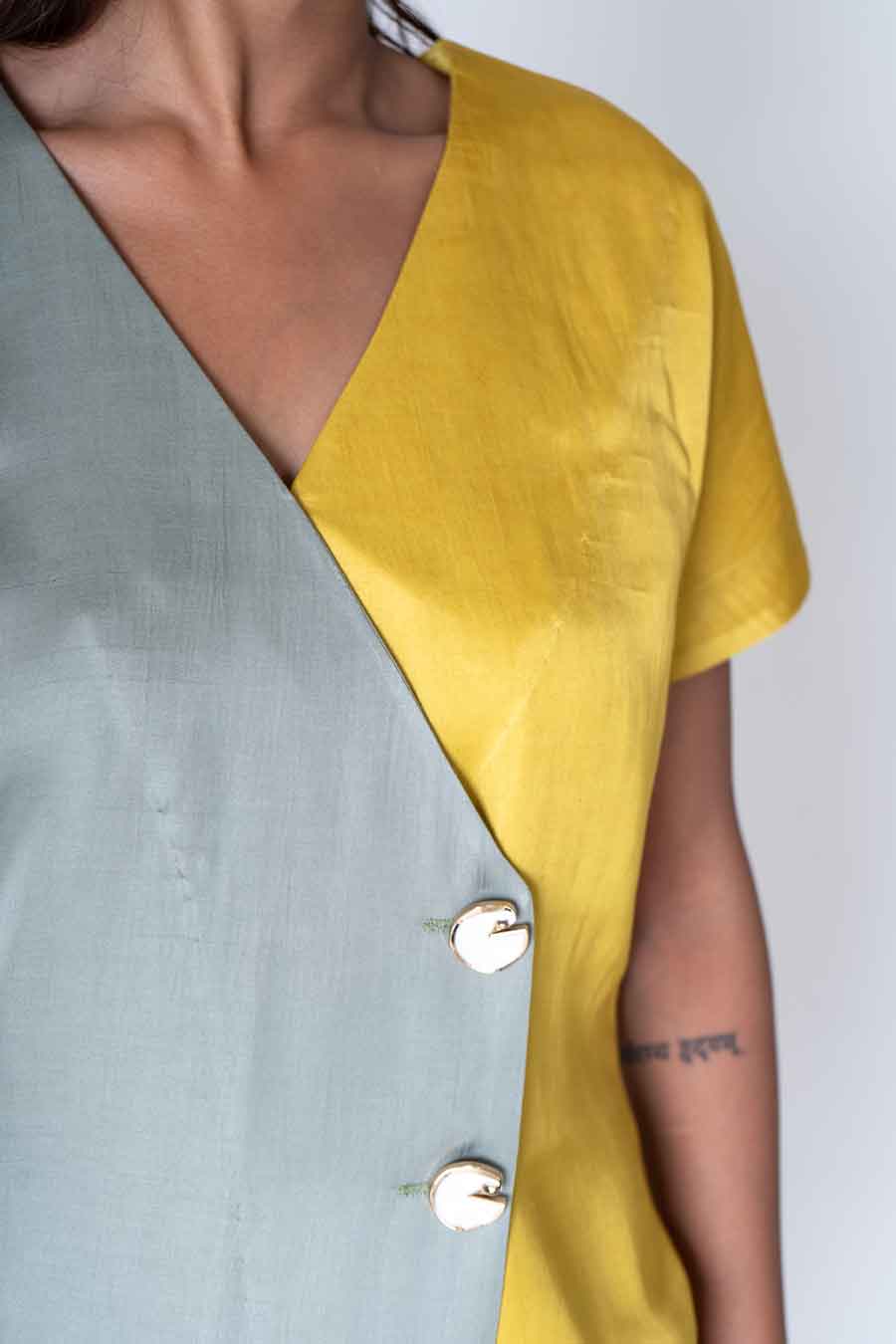 Green-Yellow Shirt & Shorts Co-Ord Set