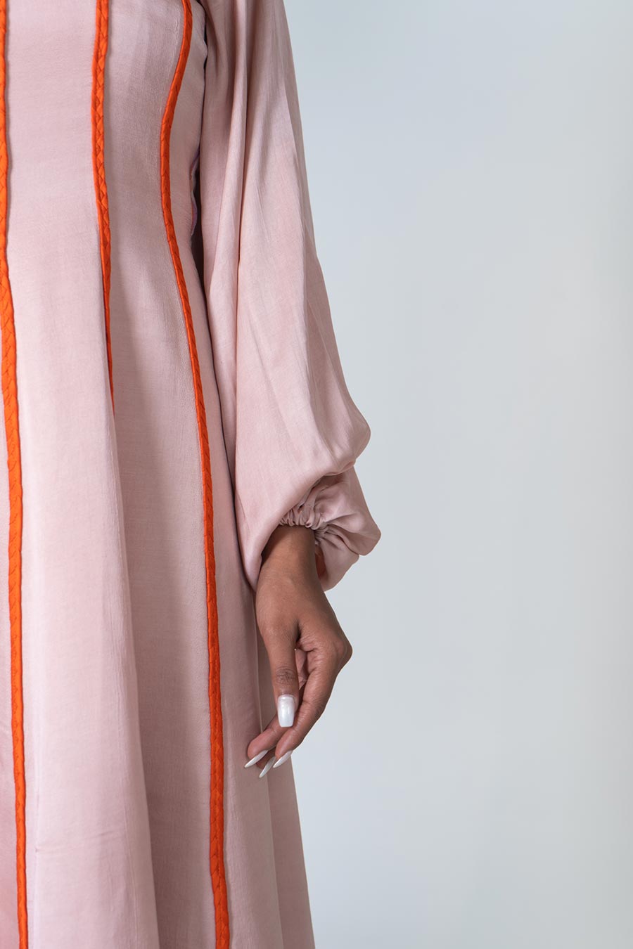 Pink-Orange Braided Maxi Dress