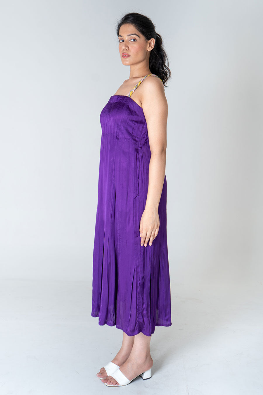 Purple Braided Strap Maxi Dress