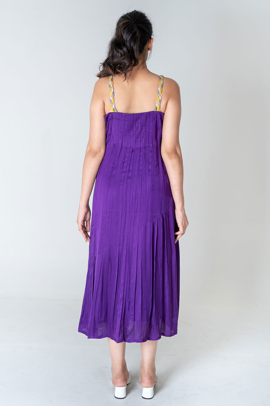 Purple Braided Strap Maxi Dress