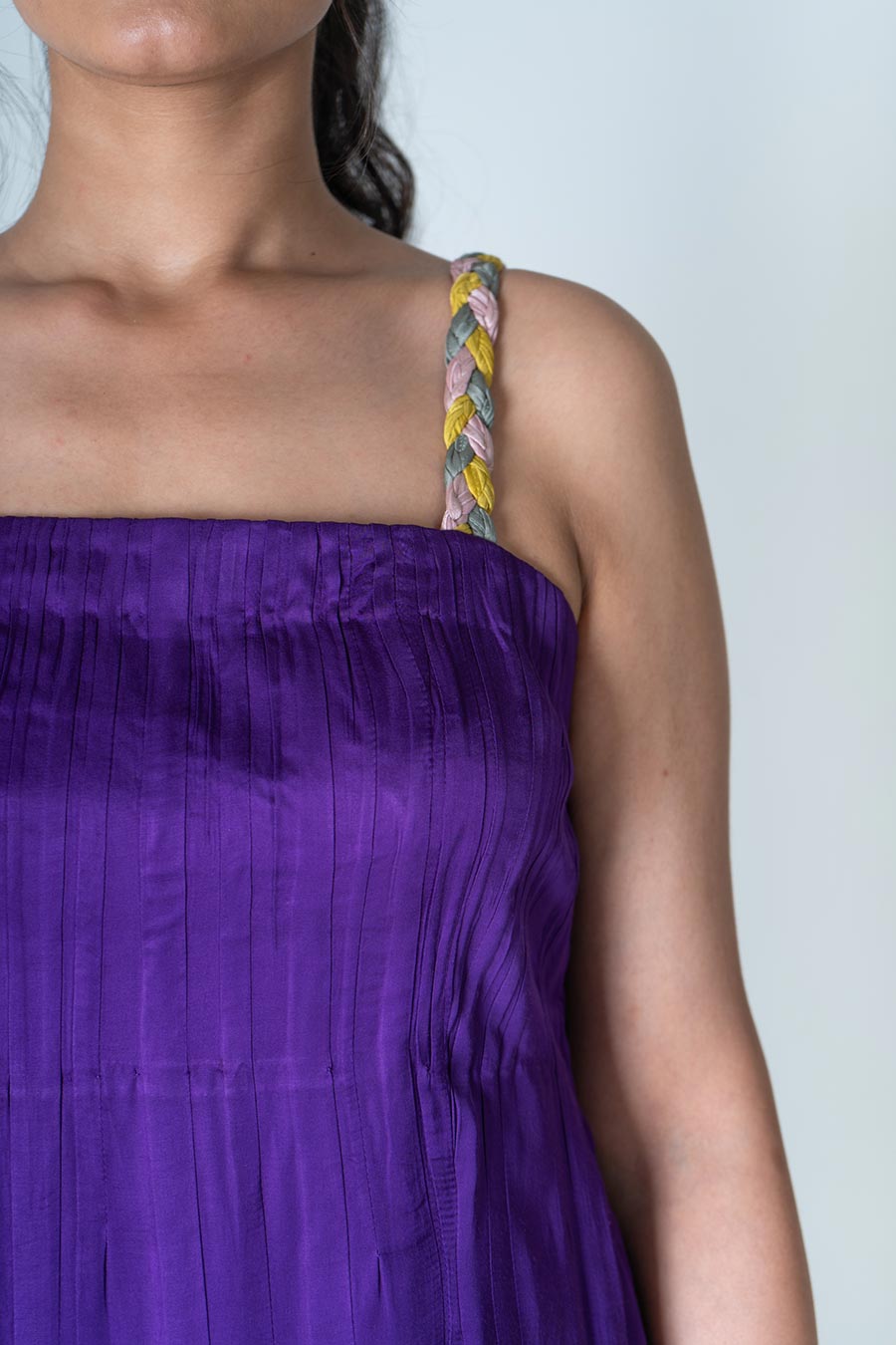 Purple Braided Strap Maxi Dress