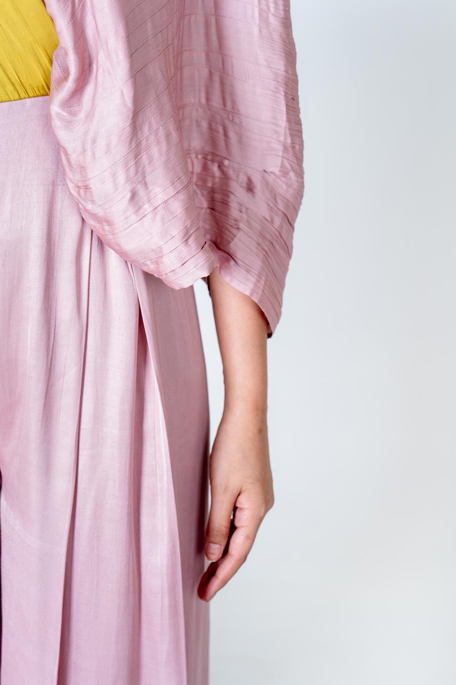 Pink-Yellow Colour-Blocked Jumpsuit