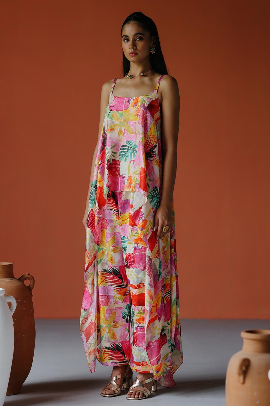Pink Printed Zuri Top & Pant Co-Ord Set