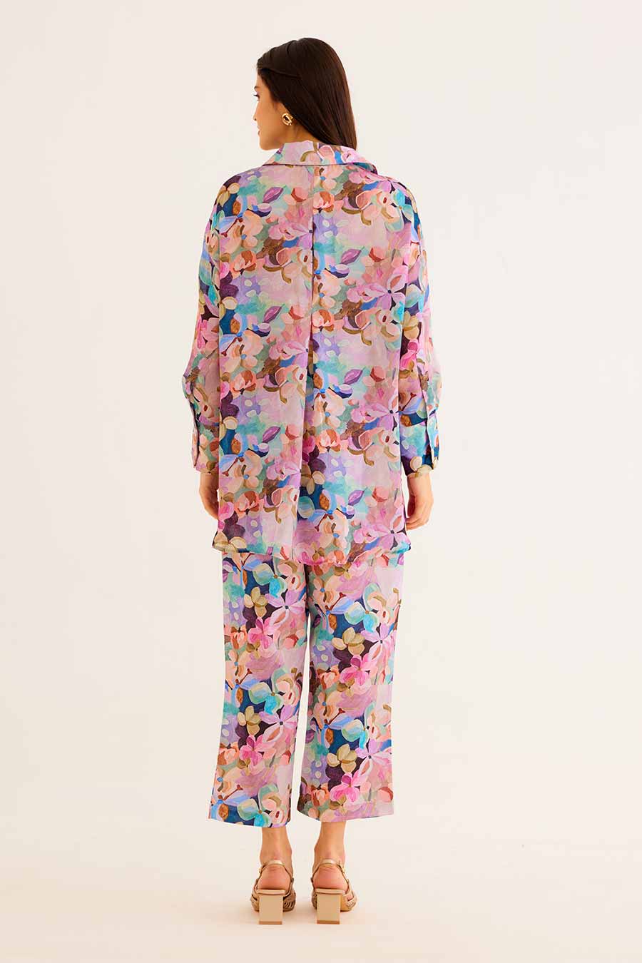 Floral Print Pocket Shirt & Pant Co-Ord Set