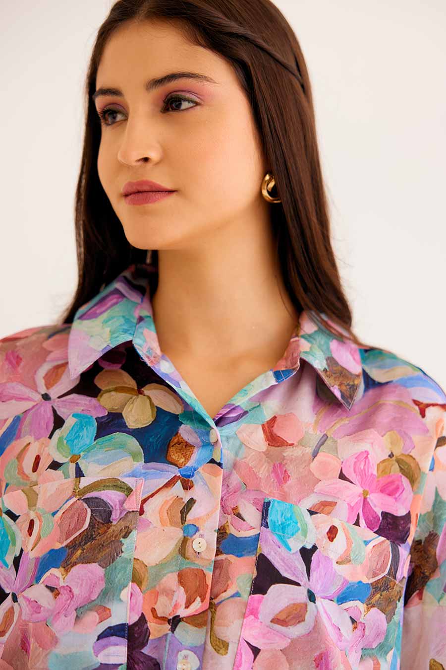 Floral Print Pocket Shirt & Pant Co-Ord Set