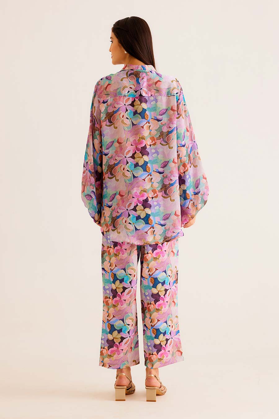 Floral Print Work Top & Pant Co-Ord Set
