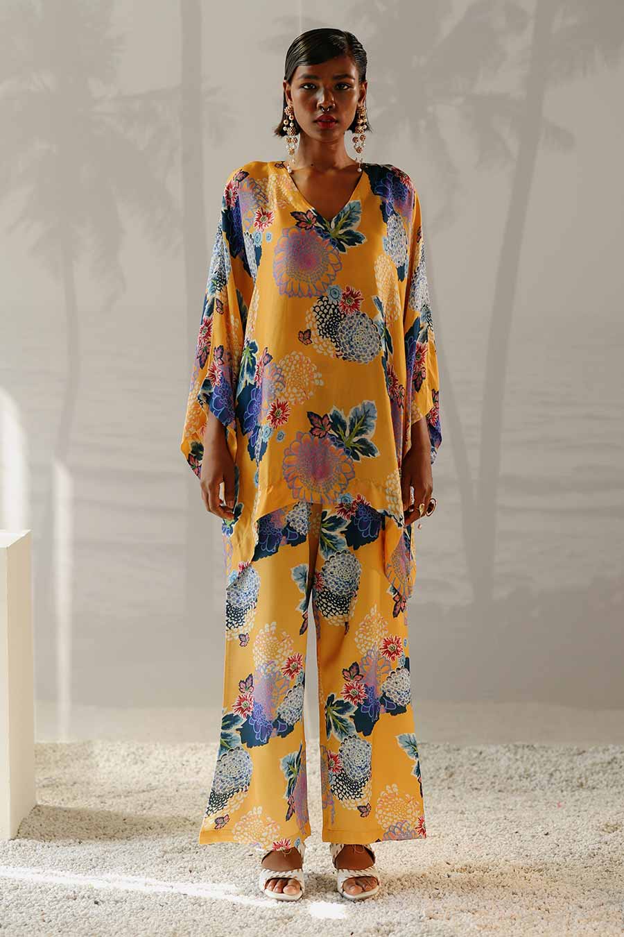Yellow Printed Zoey Top & Pant Co-Ord Set