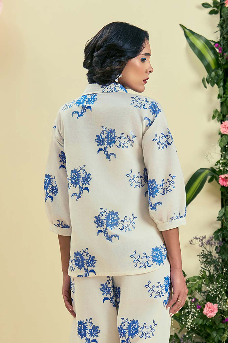 Off-White Rhea Linen Embroidered Shirt