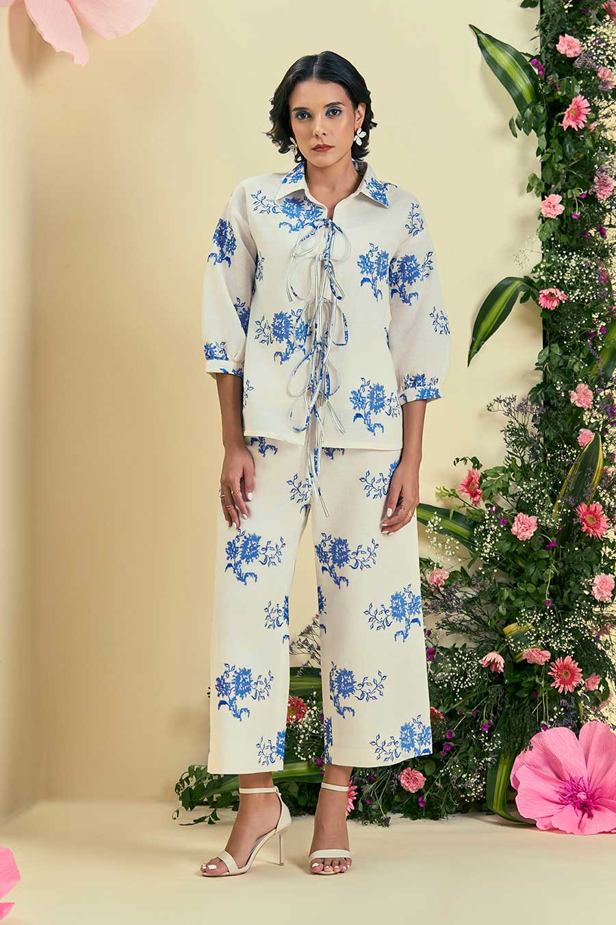 Off-White Rhea Linen Embroidered Shirt