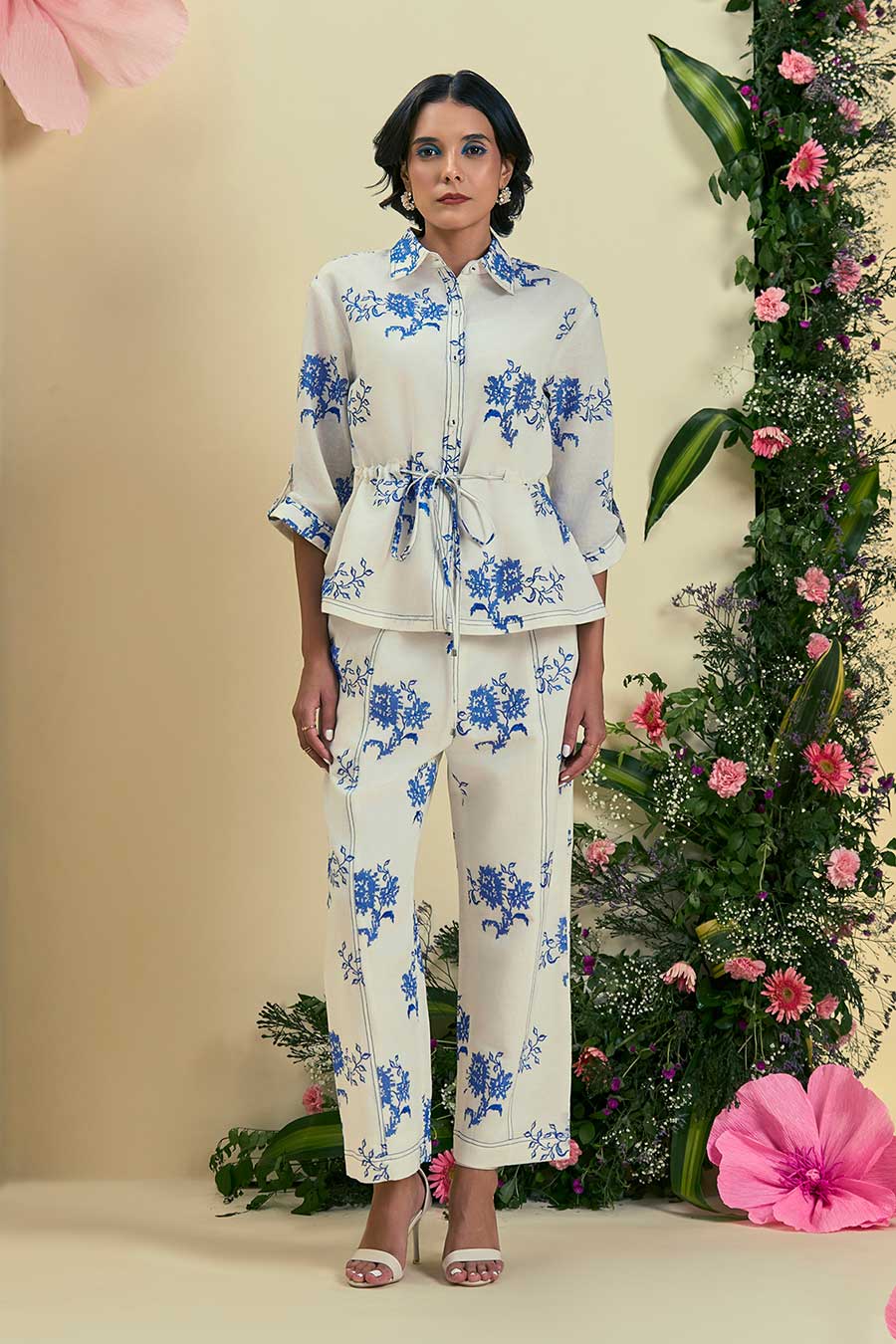 Off-White Lyana Linen Embroidered Shirt