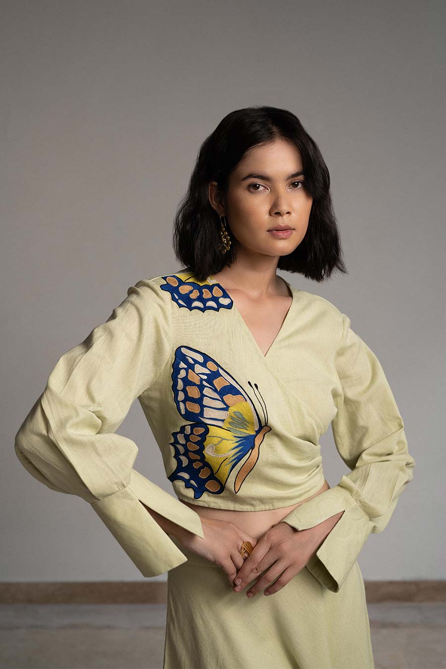 Mint Green Meadows Wrap Top