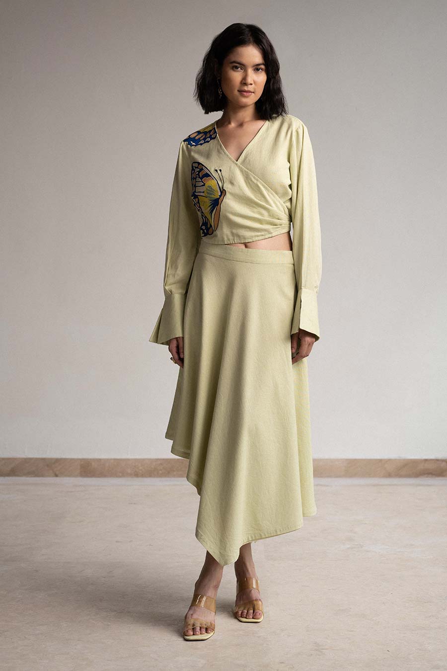 Mint Green Meadows Wrap Top