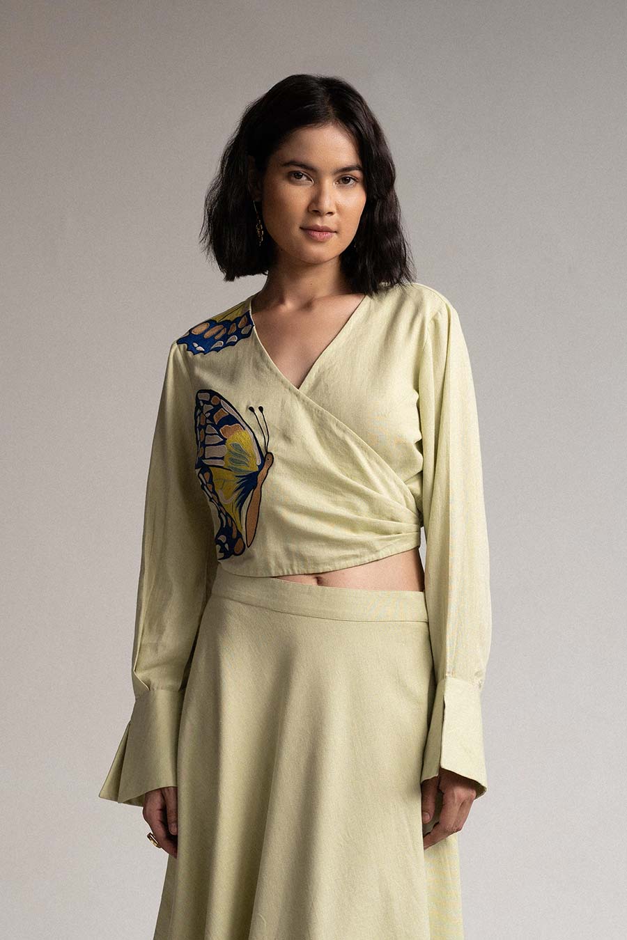 Mint Green Meadows Wrap Top