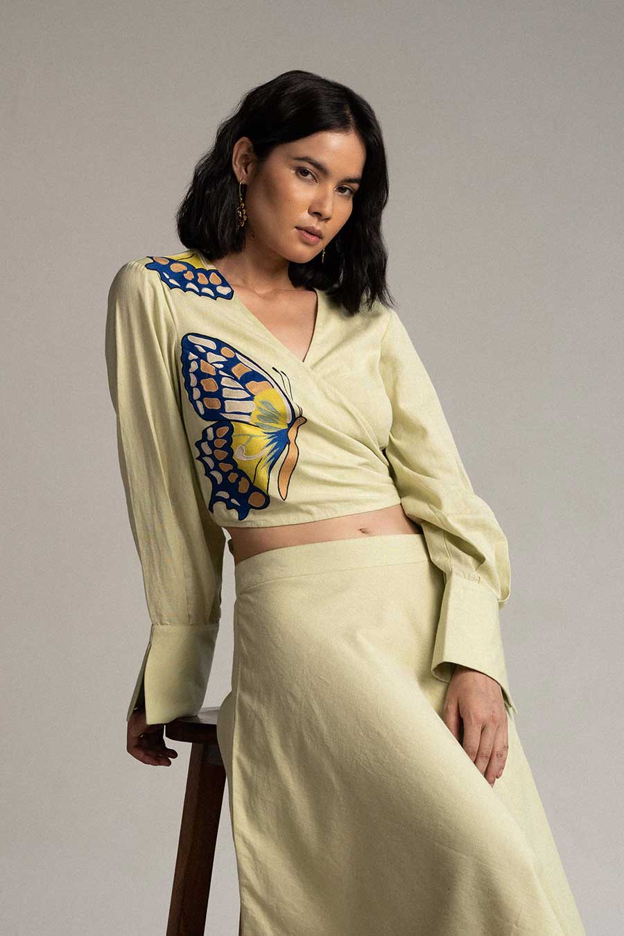 Mint Green Meadows Wrap Top