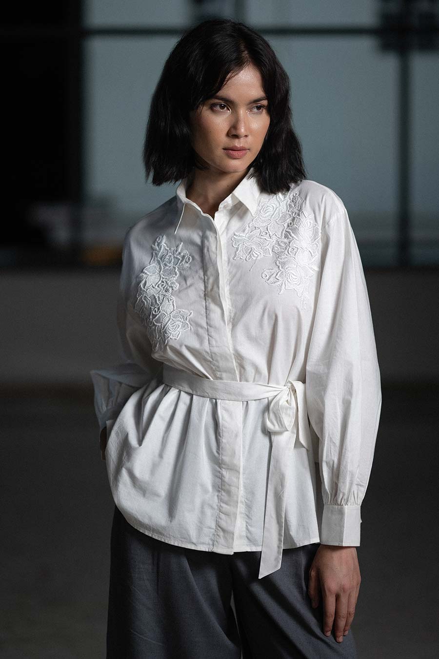 White Rose Patchwork Shirt