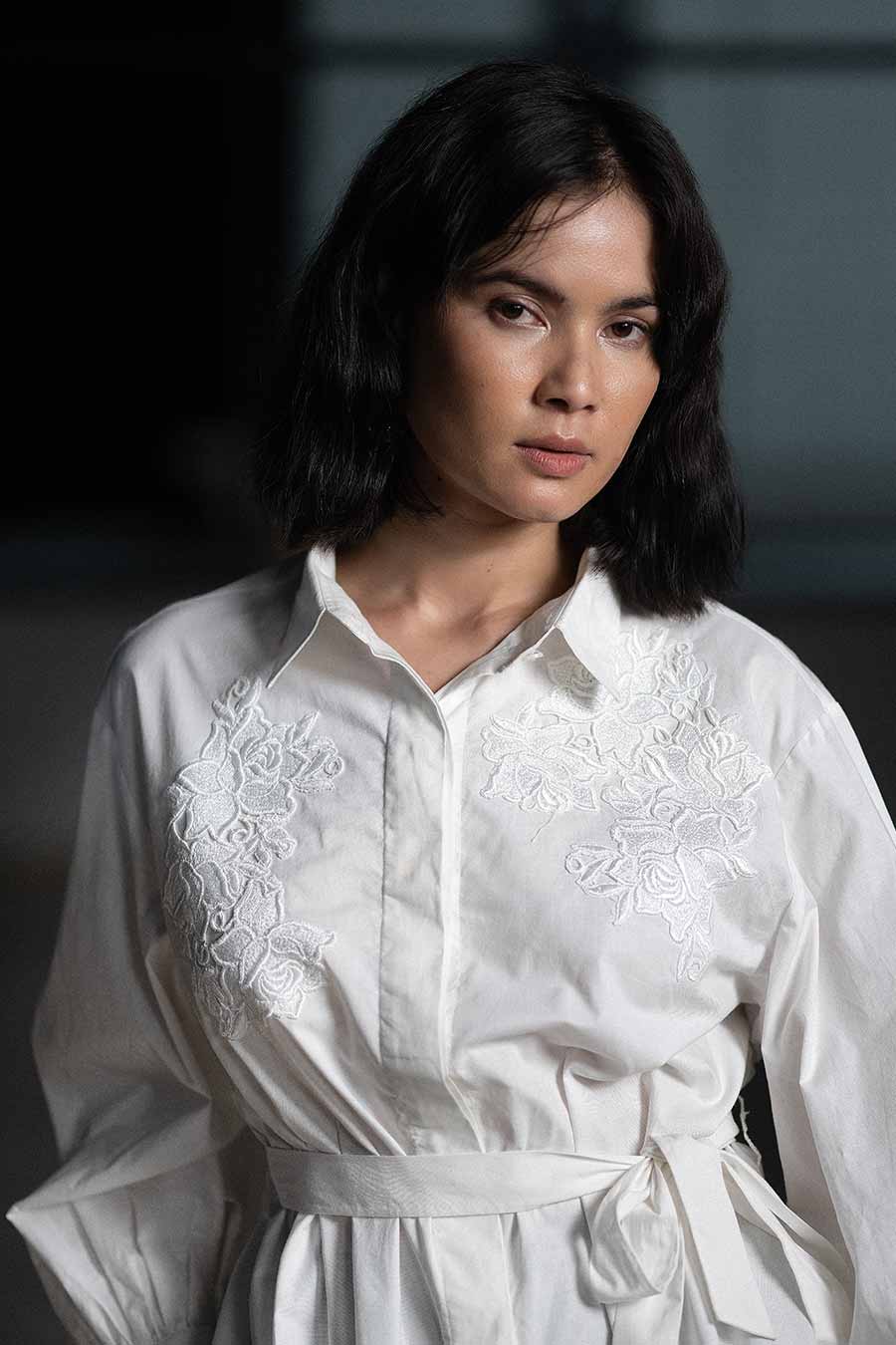 White Rose Patchwork Shirt