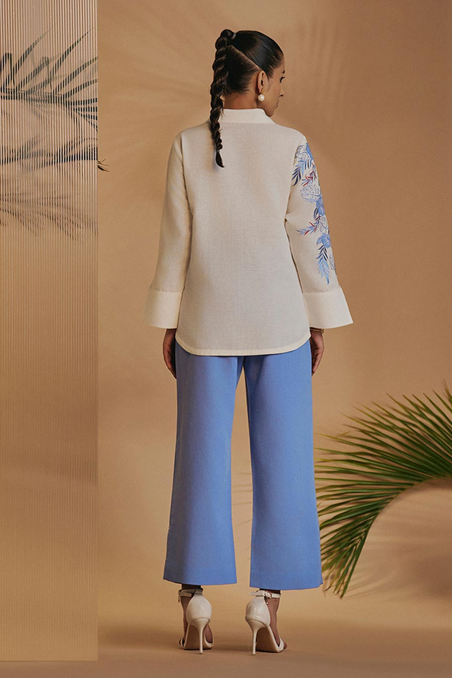 Ivory Flora Embroidered Shirt