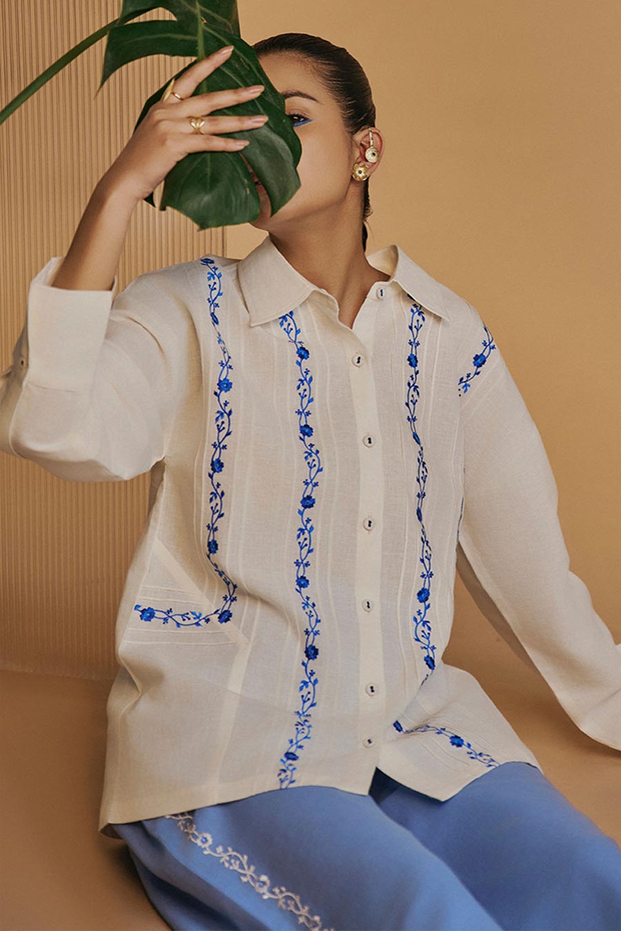 Ivory Reverie Embroidered Shirt
