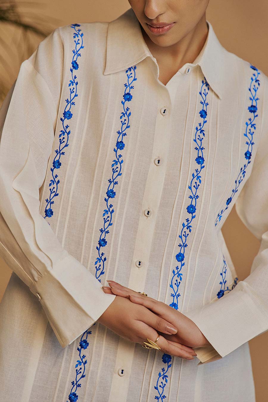 Ivory Reverie Embroidered Shirt