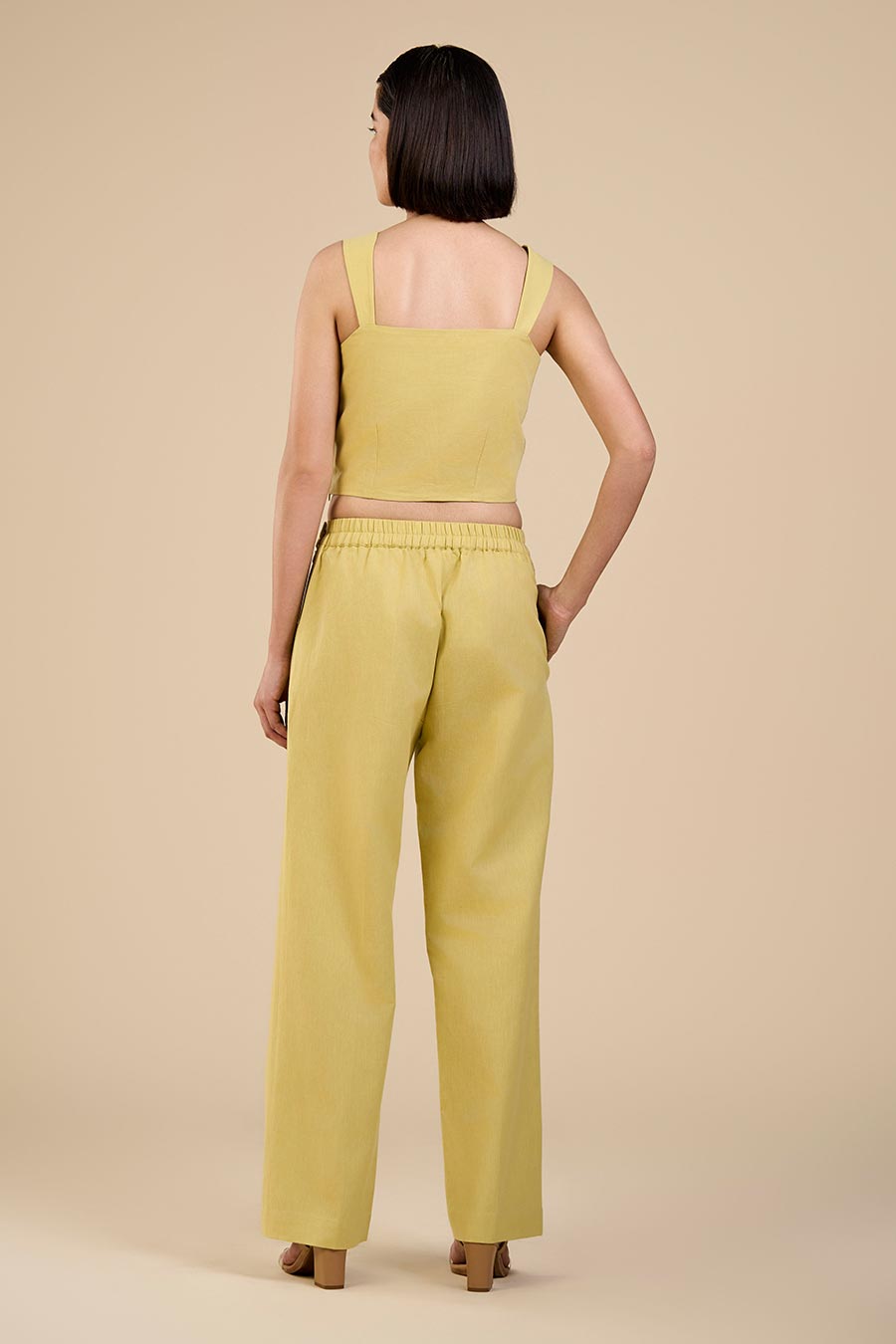 Lime Green Embroidered Bustier Top