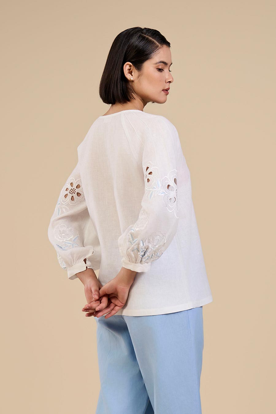 White Dove Embroidered Top