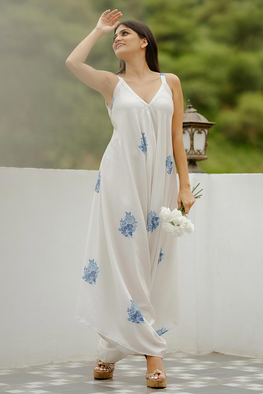Seashell White Palazzo Jumpsuit