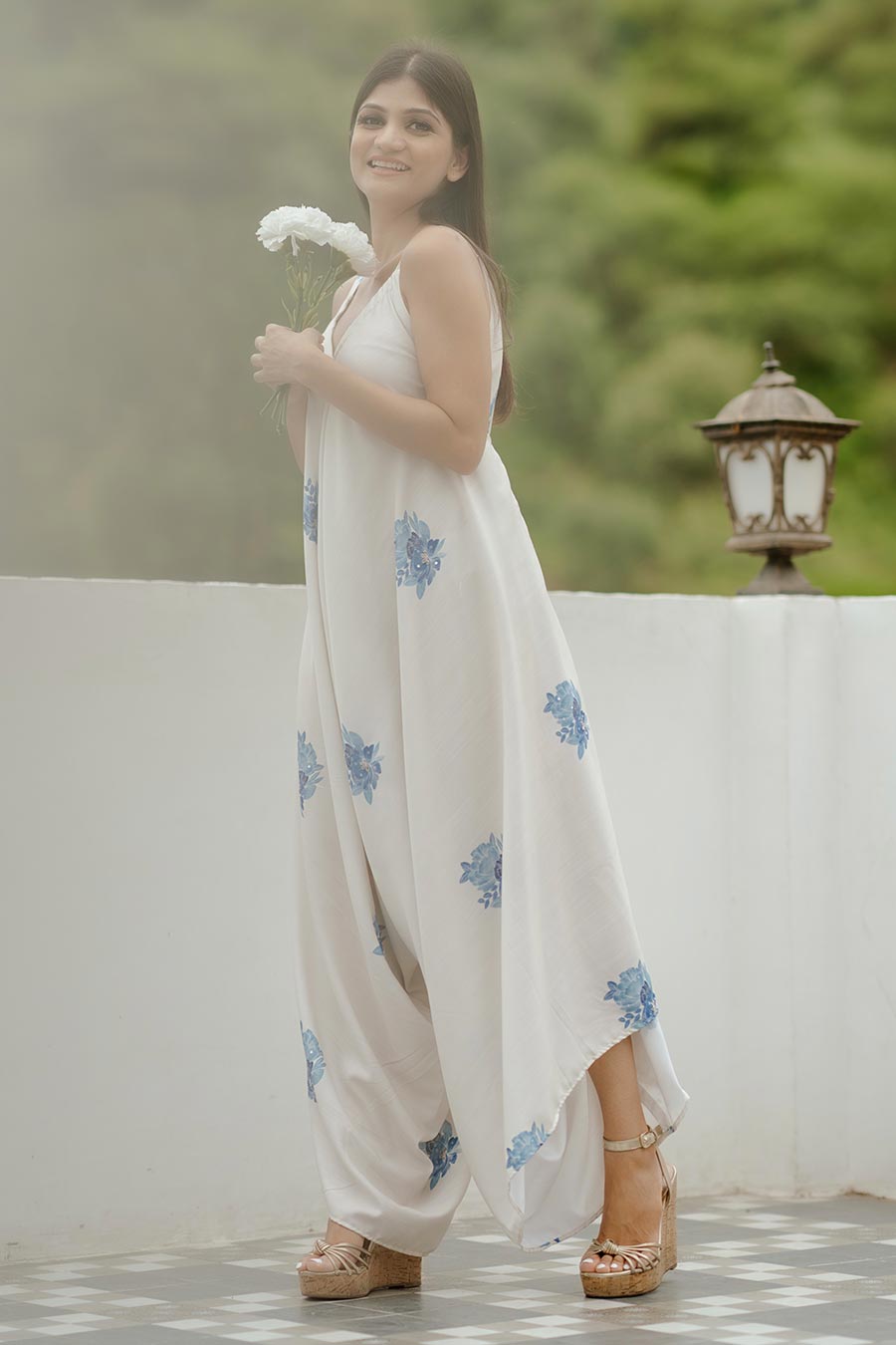 Seashell White Palazzo Jumpsuit