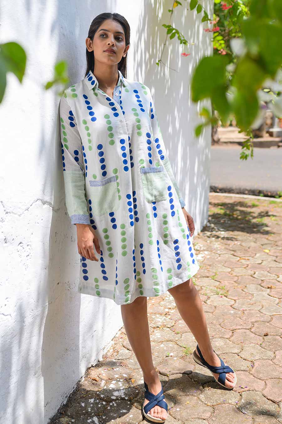 White Mira Maria Handblock Print Dress