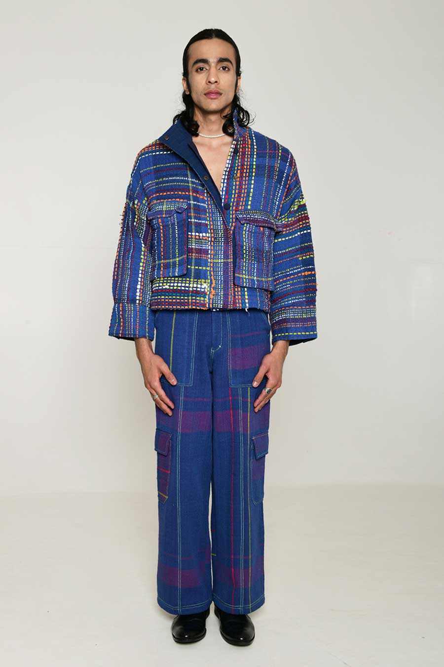 Blue Multi Recycle Unisex Fujita Jacket