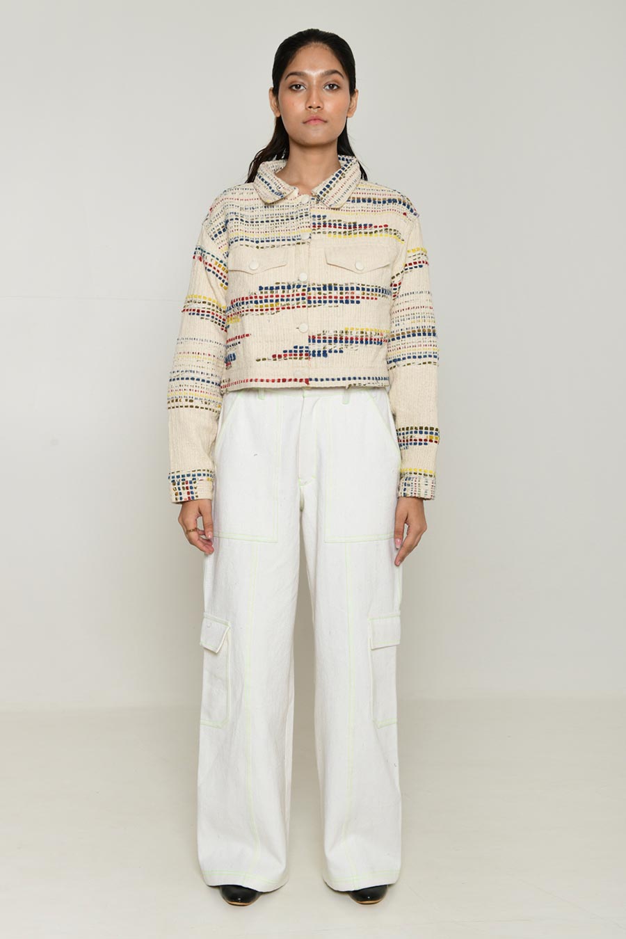 White Multi Recycle Unisex Aito Jacket
