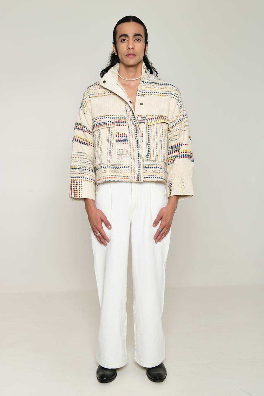 White Multi Recycle Unisex Kora Fujita Jacket