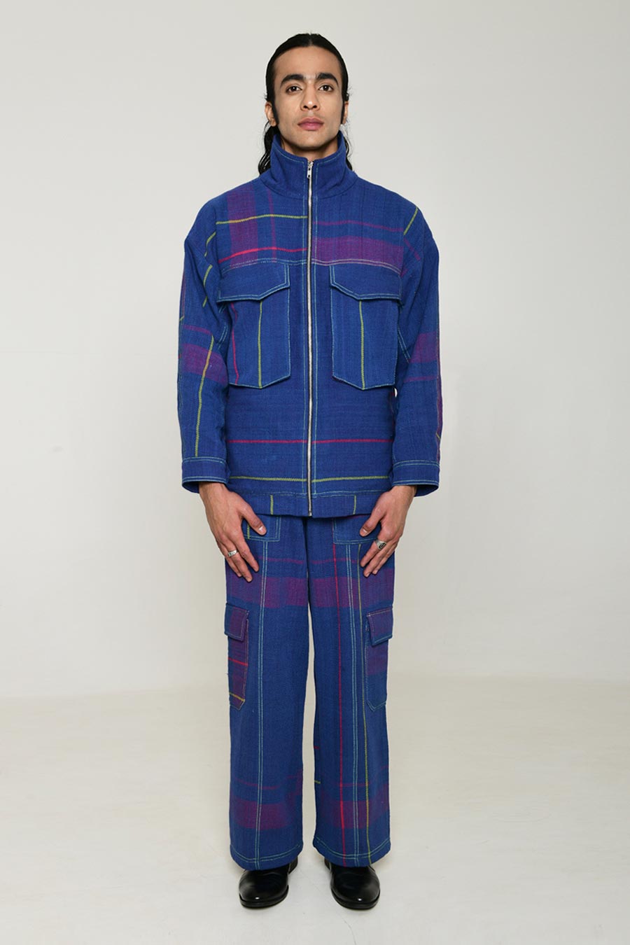 Blue Recycle Unisex Kenji Shacket