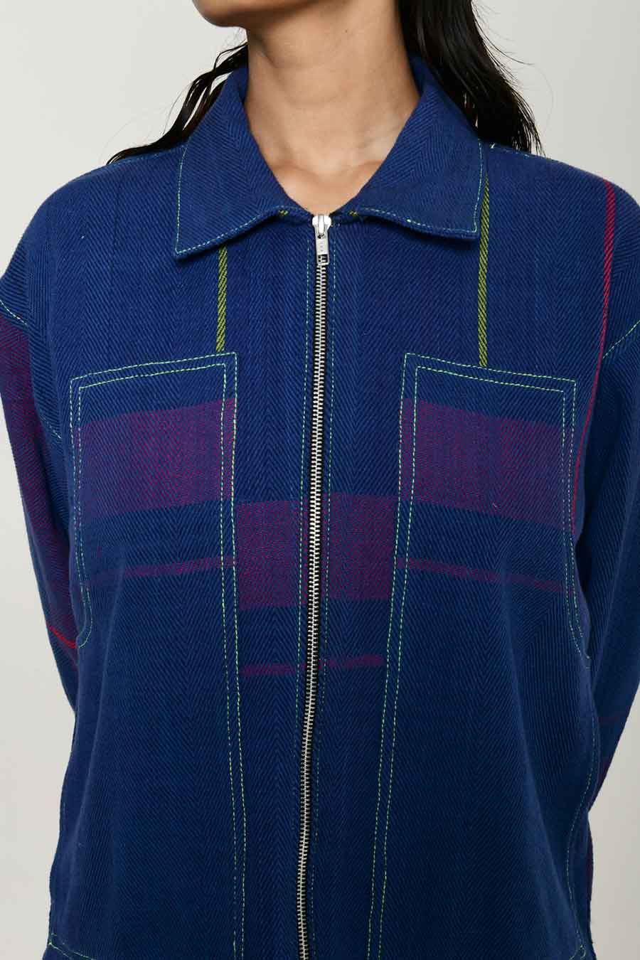 Blue Recycle Unisex Daiki Shacket