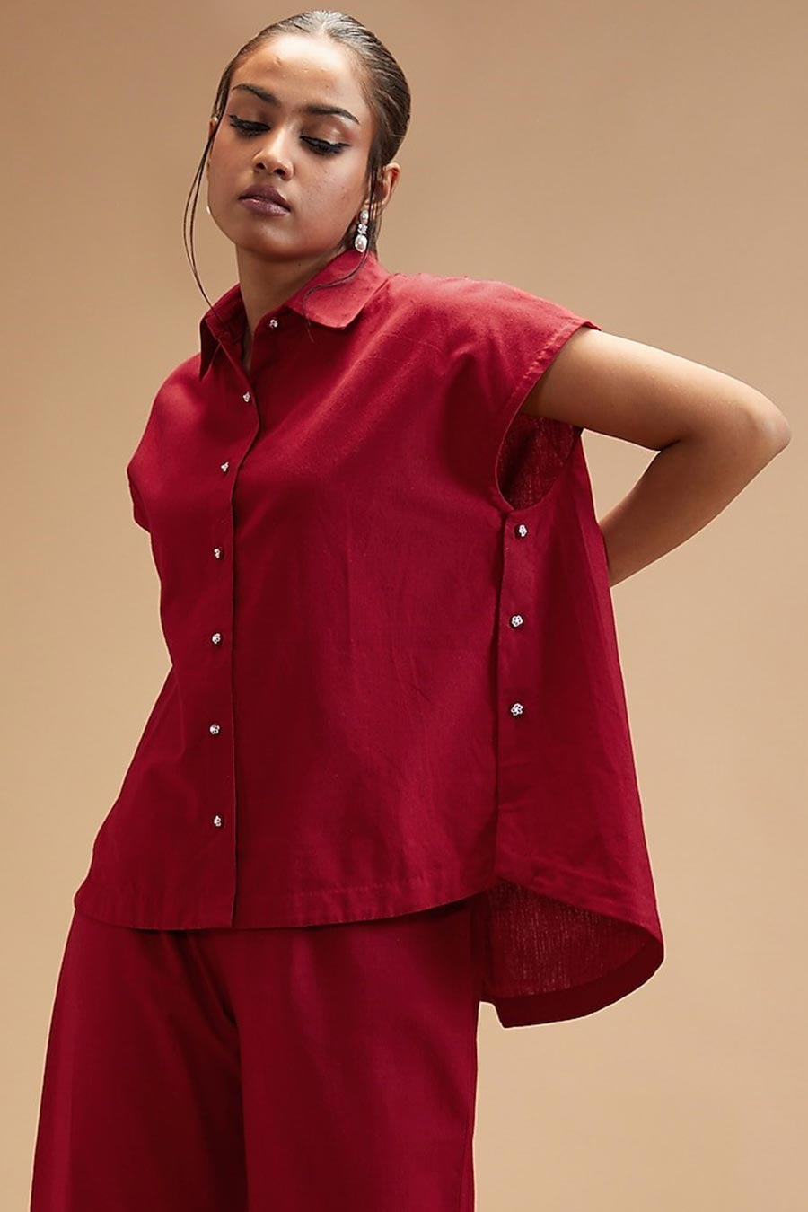 Scarlet Red Placket Shirt
