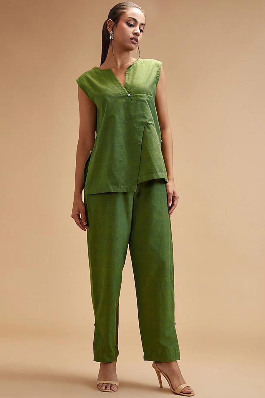 Basil Green Asyymetrical Top