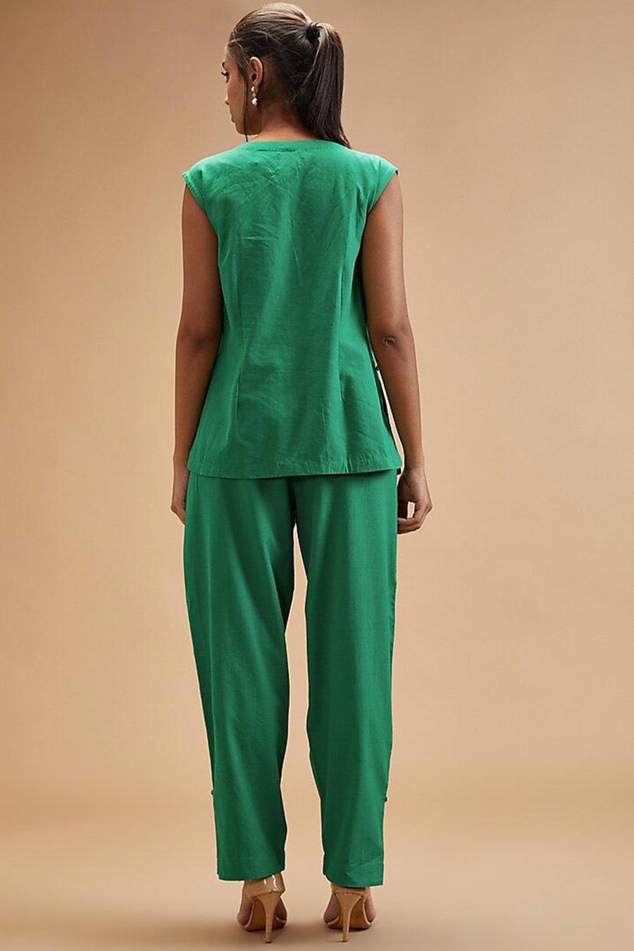 Clara Green Assymetrical Top