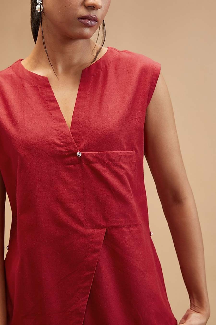 Scarlet Red Assymetrical Top