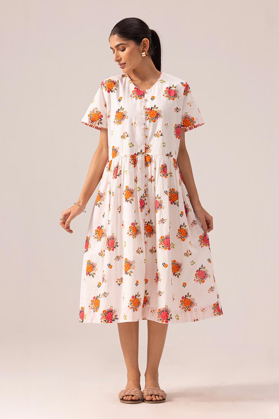 White Layla Printed Dress