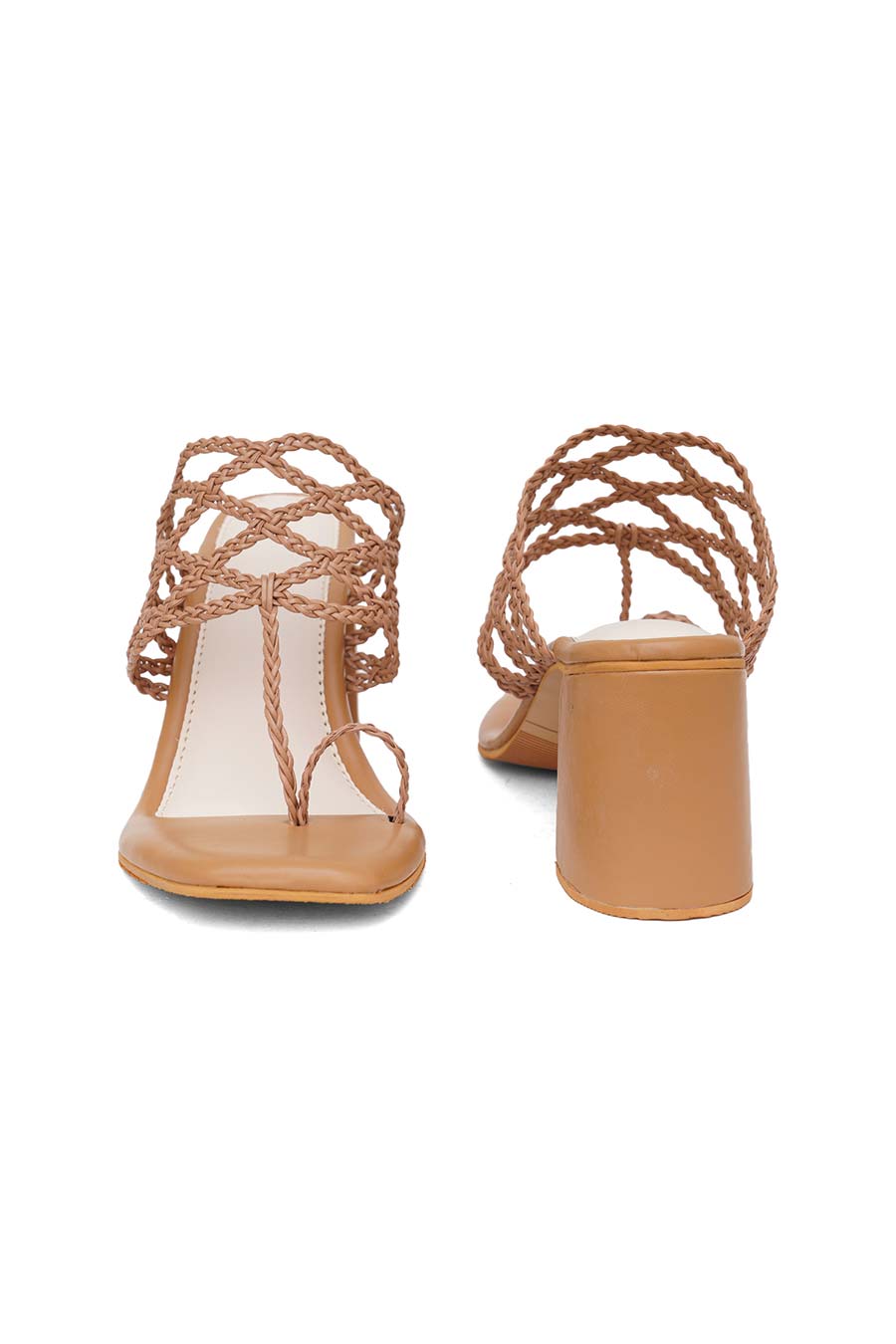 Nude Dia Braided Kolhapuri Heels