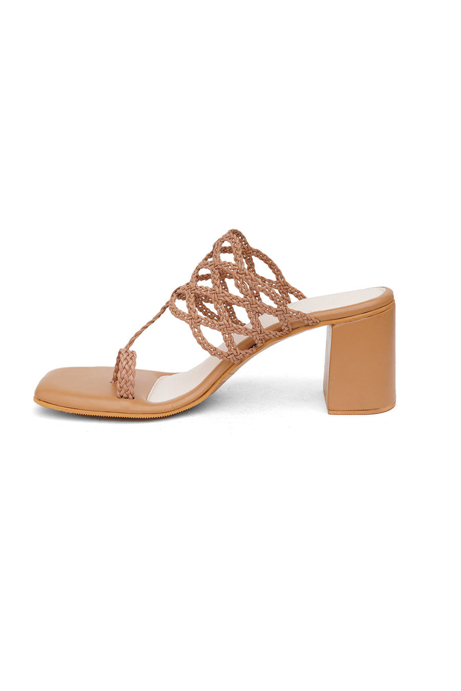 Nude Dia Braided Kolhapuri Heels