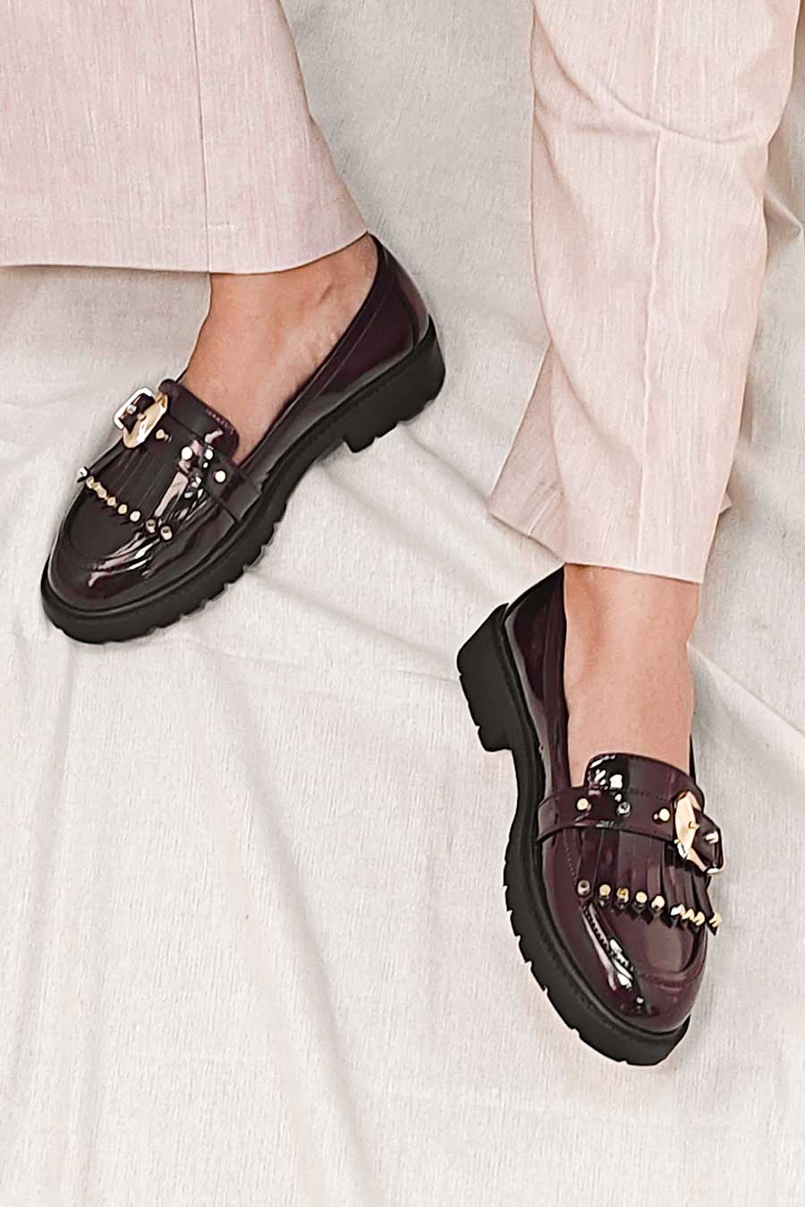 Brown Embroidered Sugar Loafers