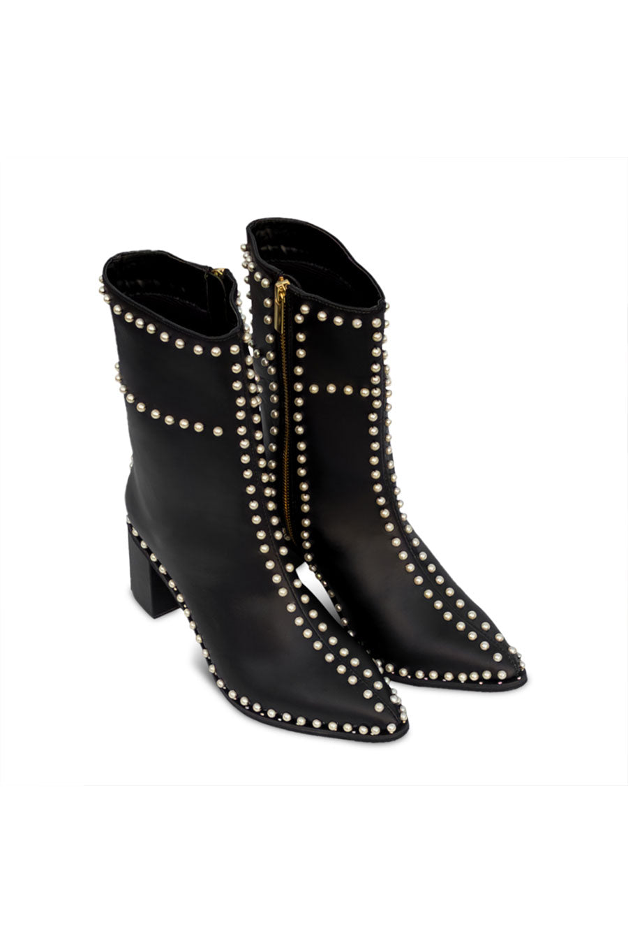 Black Pearl Embellished Boots