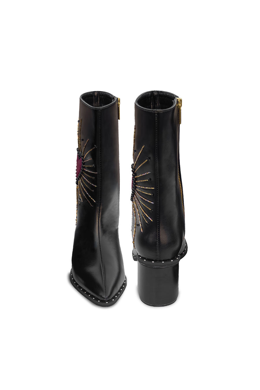 Black Embroidered Boots